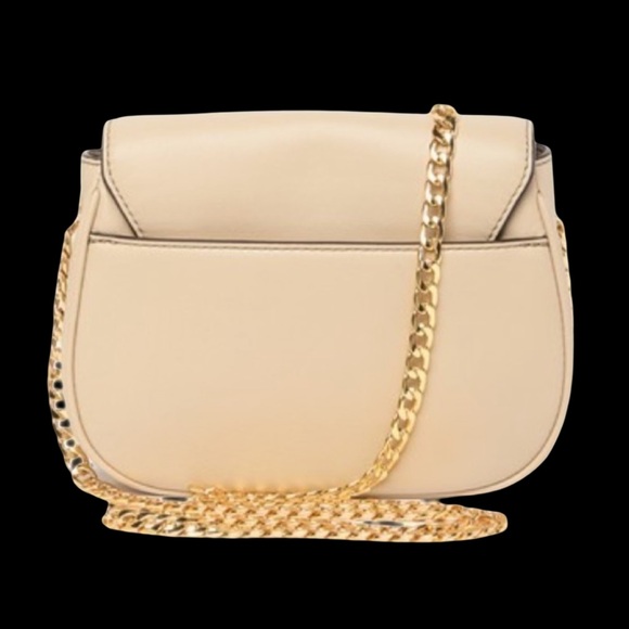 Marc Jacobs Antique Beige Gold Chain Leather Crossbody Shoulder Bag - Picture 5 of 7